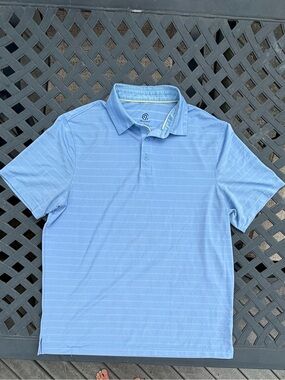 Champion Light Blue Men's Polo Shirt, Lightweight, Cooling, Golf, Size Large
